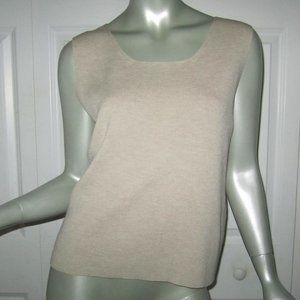 EILEEN FISHER Beige Sleeveless Wool Knit Sweater